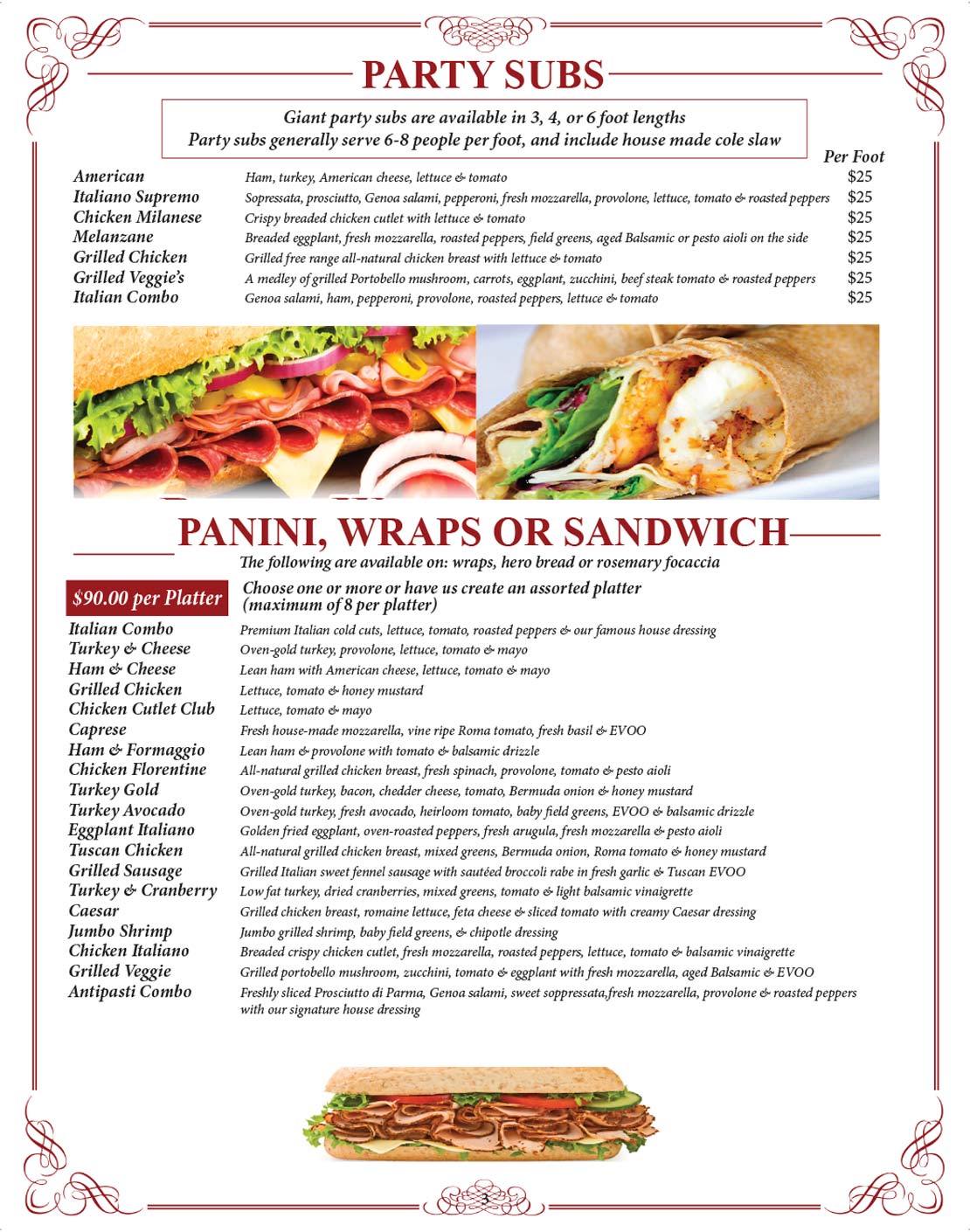 2021 Catering Menu - Sandwiches