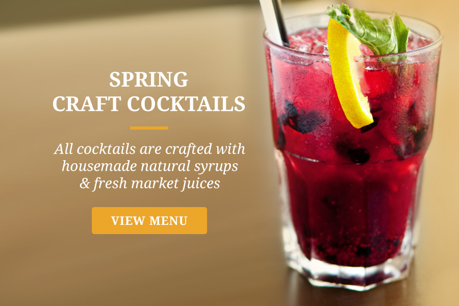 All cocktails are crafted with housemade natural syrups and fresh market juices